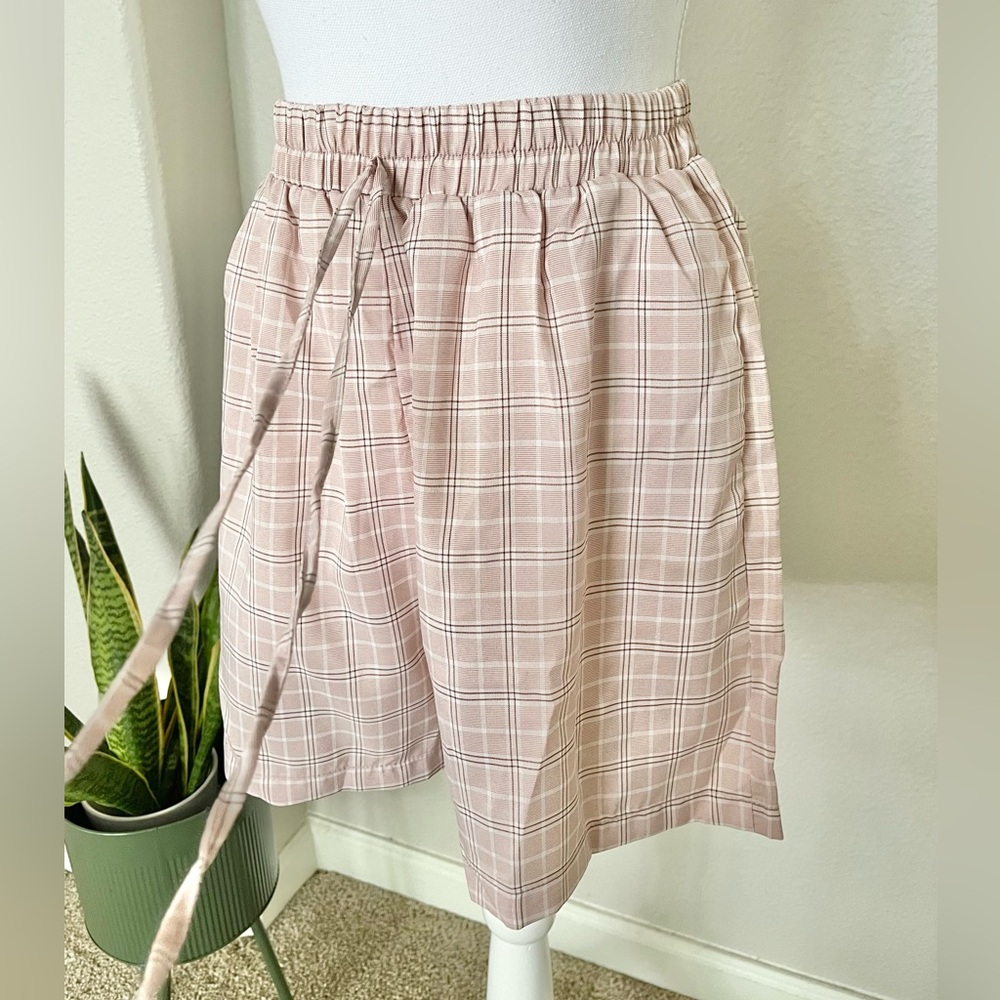 Casual Summer / Spring - Travel Pink Plaid Shirt and Shorts Set - Picture 10 of 11